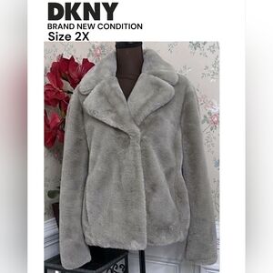 DKNY Women's Gray Teddy Jacket BRAND NEW